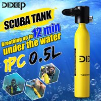 DIDEEP 500mL Portable Underwater Breath Scuba Tank Diving System Supplies Oxygen Cylinder Tank Pump Scuba Diving Equipment