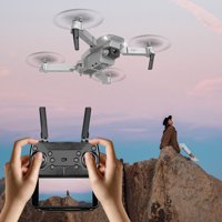 E88 RC Drone,  2 Million Pixels Camera Foldable RC Quadcopter with Gesture Selfie, Altitude Hold, Headless Mode Remote Control Drone, Gray
