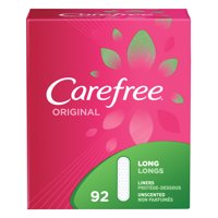 Carefree Original Daily Liners, Long, Unscented, 92 Ct