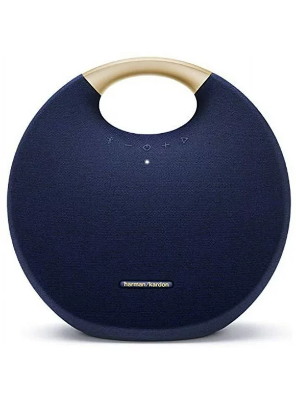 Harman Kardon Onyx Studio 6 Wireless Bluetooth Speaker - IPX7 Waterproof Extra Bass Sound System with Rechargeable Battery and Built-in Microphone - Blue