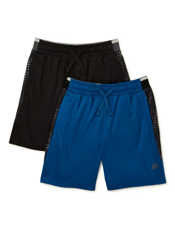 Russell Boys Solid Active Shorts, 2-Pack, Sizes 4-18 & Husky
