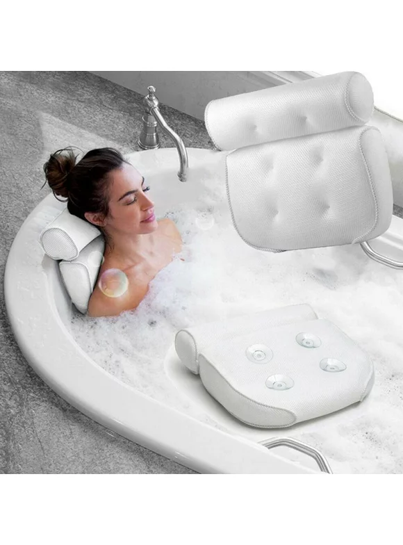 Clearance Mesh Spa Bath Pillow Home Massage Relax Neck & Back Support For Bathtub Tub