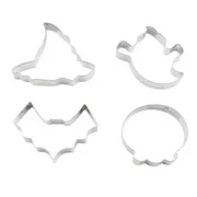 WOCLEILIY Halloween Style Cookie Stainless Steel Cake Mold 4 Pieces Set EAN13