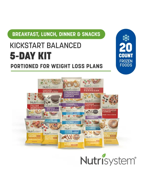 Nutrisystem Kickstart Frozen 5-Day Weight Loss Kit for Balanced Nutrition, 20 Packaged Meals