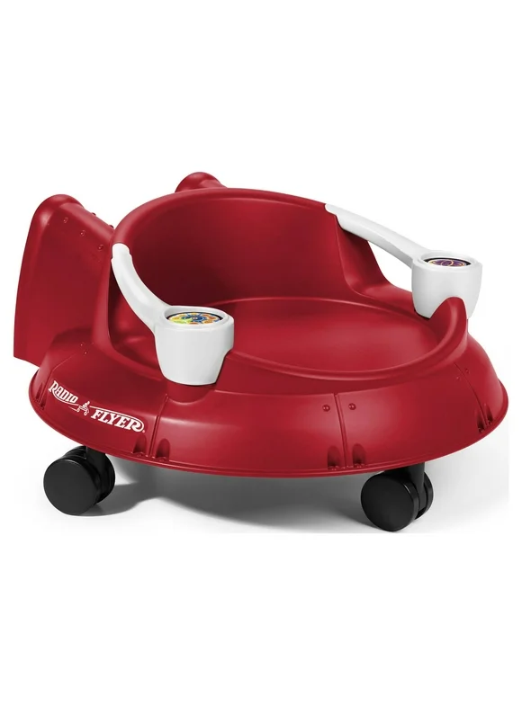 Radio Flyer, Spin 'N' Saucer, Caster Ride-on for Kids, Red