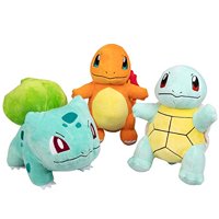 Pokemon Plush Starter 3 Pack - Charmander, Squirtle & Bulbasaur 8" Generation One Stuffed Animals