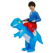 Party Inflatable Stereo Dinosaur Mount Red Adult (120-190), Double Couple Inflatable Alien Costume Fancy Blow up Costumes for Adult Kids Cosplay
