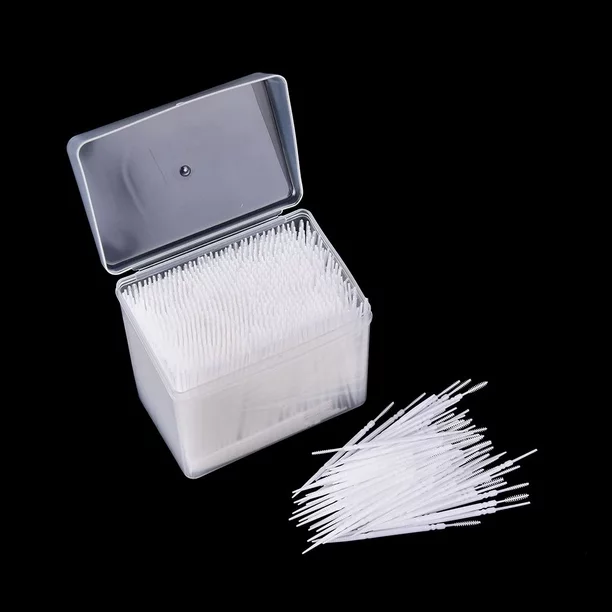 1100Pcs Dental Picks Plastic Toothpick Oral Hygiene 2 Way Interdental Brush Stick