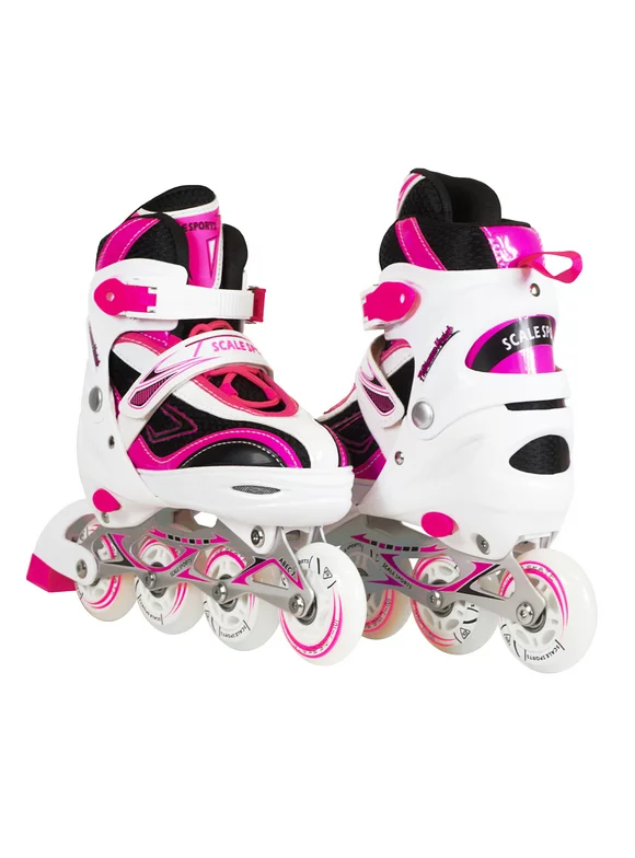 Kids/Teen Adjustable Inline Skates for Girls and Boys with Illuminating Front Wheel
