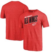 Detroit Red Wings Fanatics Branded Slant Strike Tri-Blend T-Shirt - Red