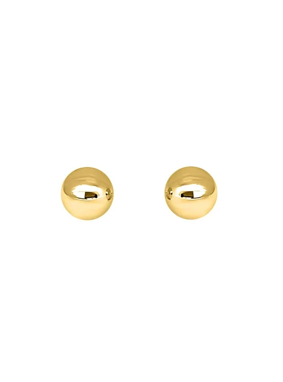 Mauli Jewels Dazzling 14K Solid Yellow Gold Ball Earrings for Women: Choose from 3MM to 6MM with Secure Push Backs