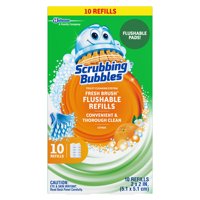 Scrubbing Bubbles Fresh Brush Toilet Cleaning System, Flushable Refill, 10 ct