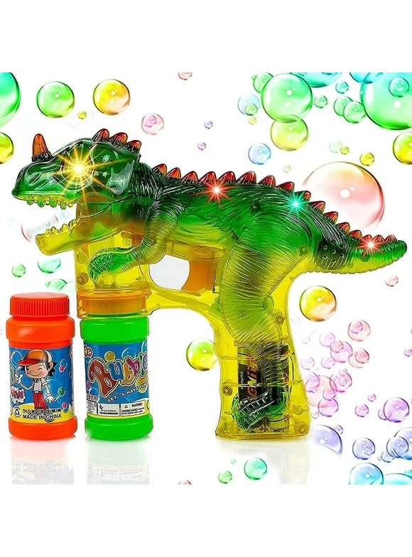 Toysery Dinosaur Bubble Gun for Kids-Colorful Dinosaur Bubble Blower Toy- Musical Bubble Machine-bubble guns for toddlers 1-3