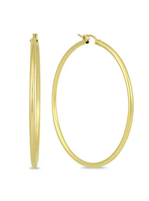 14K Yellow Gold Filled Hoop Earrings, 55mm