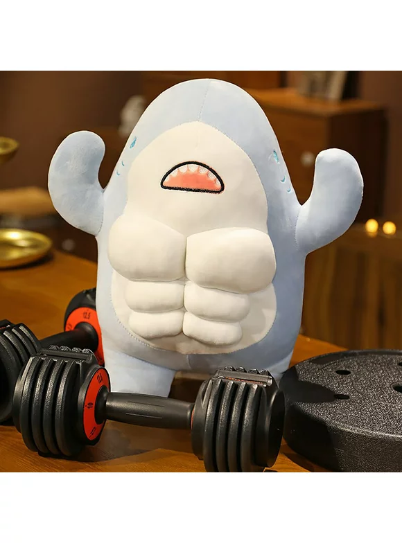 Cute Muscle Shark Doll Plush Pillow Doll Christmas Gift
