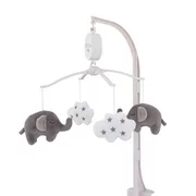 Little Love by NoJo Dream Big Little Elephant Grey and White Musical Mobile