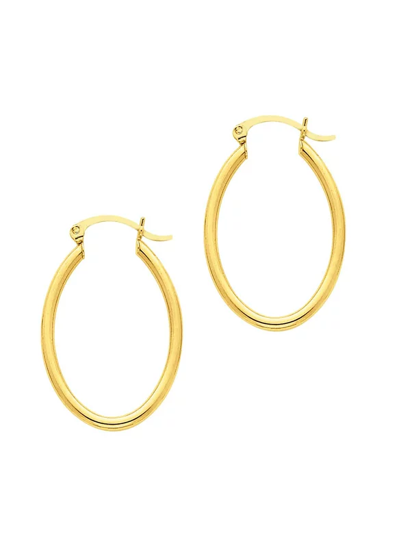 Primal Gold 14 Karat Yellow Gold Oval Hoop Earrings