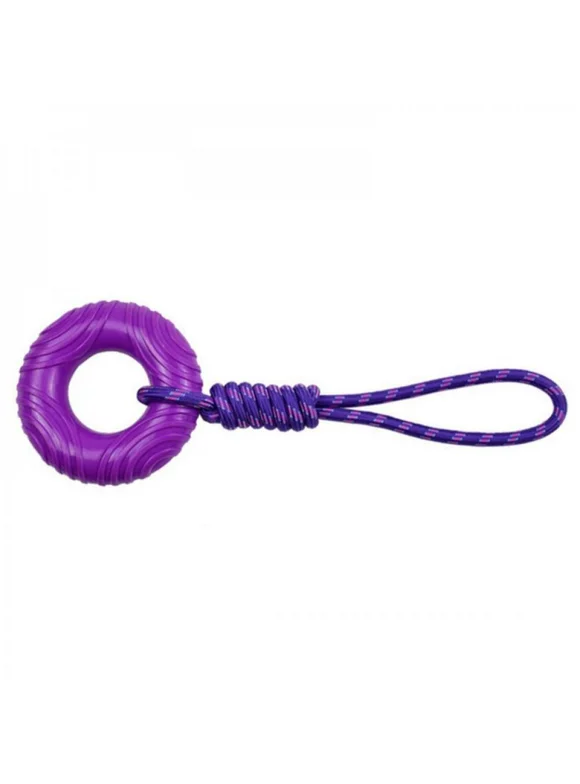 Pet Dog Chew Toys Indestructible Rubber Cotton Rope Dog Bite Toys Funny Pet Dog Grinding Teeth Rope Pull Rings Tug Pet Toys