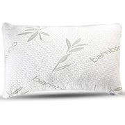 Sleepsia Bamboo Premium Memory Foam Pillows for Sleeping with Washable Pillow Case, Standard