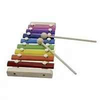 ammoon 8-Note Colorful Xylophone Glockenspiel with Wooden Mallets Percussion Musical Instrument Toy Gift for Kids Children