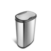 NINESTARS 13.2 Gal / 50L Motion Sensor Oval Trash Can, Stainless Steel with Stainless Steel Lid