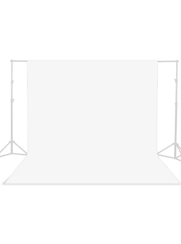 LS Photography 5 ft X 10 ft White Chromakey Photo Video Studio Fabric Backdrop, Background Screen, Pure White Muslin, Photography Studio, WMT1024