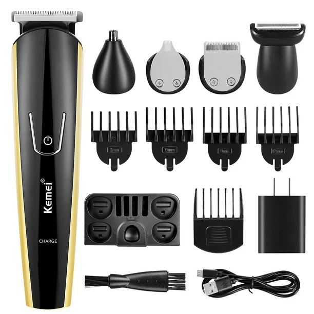 Beard Trimmer, Hair Clippers Hair Trimmer for Men, Cordless Body Mustache Nose Ear Facial Cutting Groomer, Electric Shaver All in 1 Grooming Kit, USB