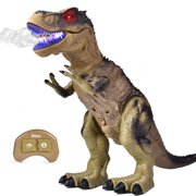 Remote Control Dinosaur for Kids, Electronic Walking & Spray Mist Large Dinosaur Toys with Glowing Eyes, Roaring Dinosaur Sound,18.5" Realistic T-Rex Toy for Boys F-248