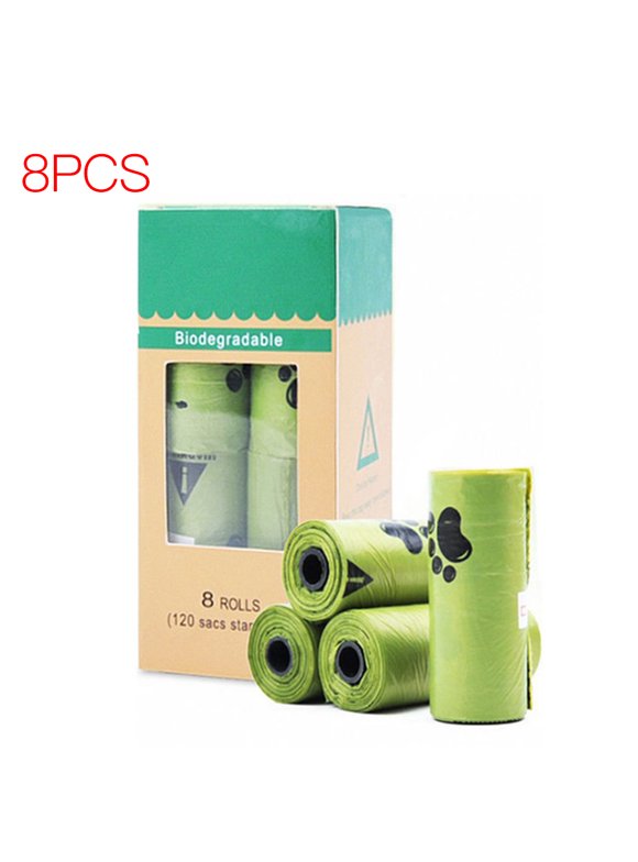 PetEquip Portable Pet Shit Poop Collect Trash Bags Biodegradable Pet Waste Disposable Garbage Pouch, 8 Rolls