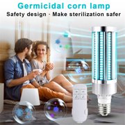(2020 Newest) 60W UV Germicidal Lamp Led Light Bulb Household Home Disinfection E26/E27 Corn Shape(Remote Control)