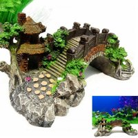 Aquarium Ornament Fish Tank Bridge Landscape Tree Photography Prop Decoration