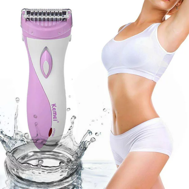 Kemei KM-3018 Women's Electric Shaver Hair Remover Painless Ladies Razor Rechargeable Pink