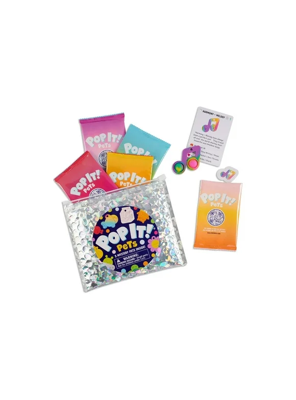Official POP IT! Pets - Mystery Bag | 5 Pets in Each Bag | Mini Pop It! Collectables | Cute Fidget and Sensory Toy | Over 100 Companions to Collect and Trade with Your Friends by Buffalo Games