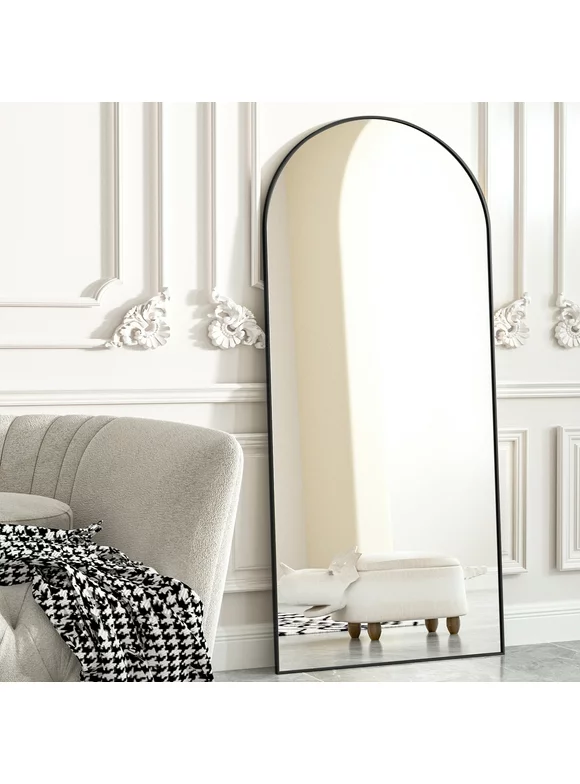 BEAUTYPEAK Arch Full Length Mirror 71"x30" Floor Mirrors for Standing Leaning, Black