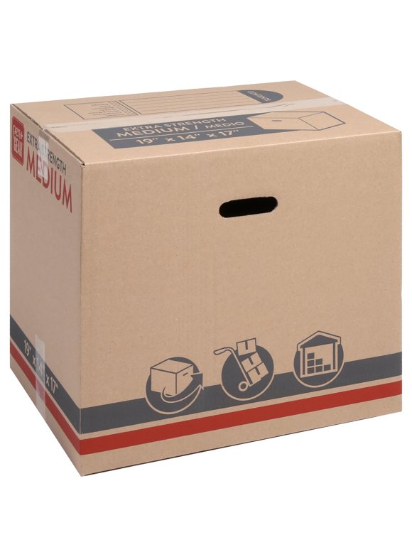 Pen+Gear Medium Extra Strength Recycled Moving Boxes, 19L x 14W x 17H, Kraft