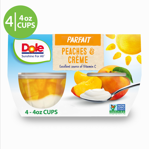 Dole Fruit Bowls Peaches and Creme Parfait, 4.3 oz (4 Cups)