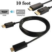 CableVantage Display Port DP to HDMI displayport to HDMI cable cord Male to Male 10ft 3M