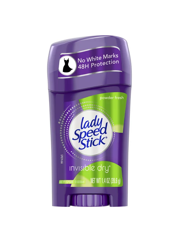 Lady Speed Stick Invisible Dry Antiperspirant Female Deodorant, Powder Fresh, 1.4 oz