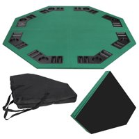 Zeny 48" Green Octagon 8 Player Four Fold Folding Poker Table Top & Carrying Case