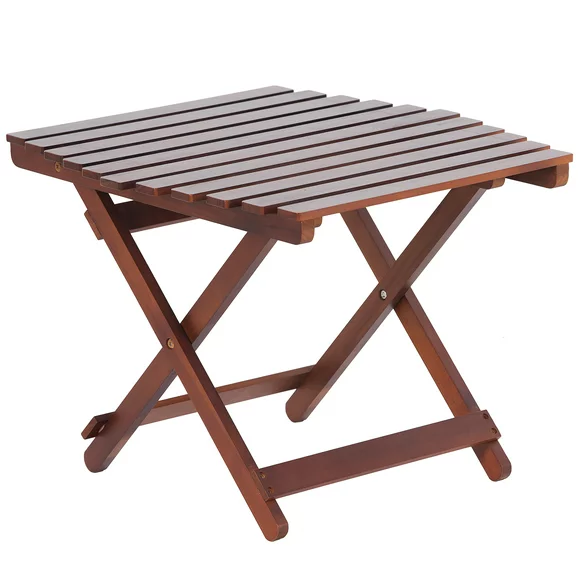 Miniyam Quick-Folding Table, Outdoor Side Table Ideal for Campsites, Patios, and More, Brown