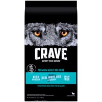 CRAVE High Protein Adult Grain Free Natural Dry Dog Food With Protein from White Fish and Salmon, 22 lb. Bag