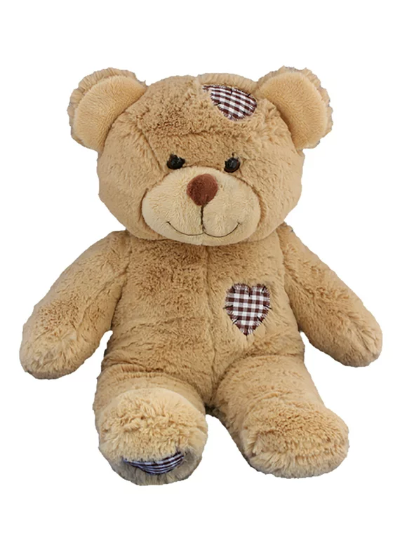Record Your Own Plush 16 inch Brown Patches Teddy Bear - Ready To Love In A Few Easy Steps