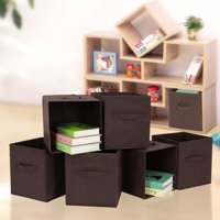 6PCS Foldable Collapsible Fabric Storage Cube Baskets Boxes Bins Organizer Toys Books Storage Collection Containers Drawers