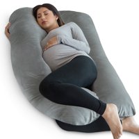 PharMeDoc Pregnancy Pillow with Velvet Cover - U Shaped Body Pillow - Full Body Maternity Pillow for Pregnant Women