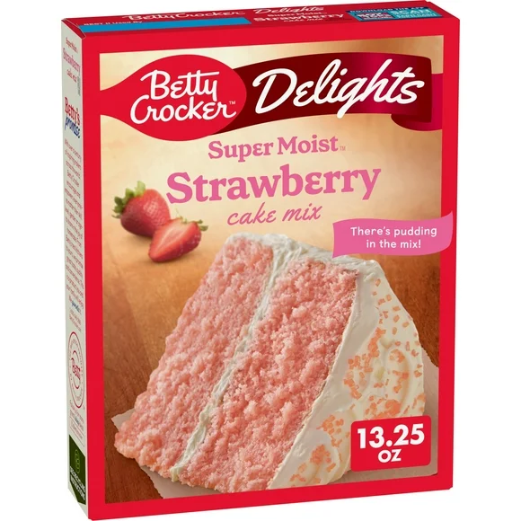 Betty Crocker Delights Super Moist Strawberry Cake Mix, 13.25 oz.