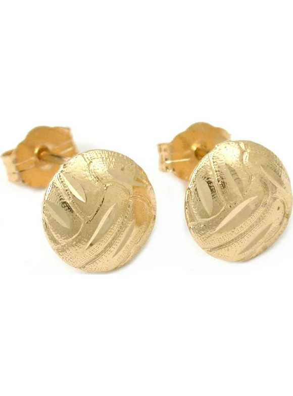14k Gold Volleyball Earrings 8mm