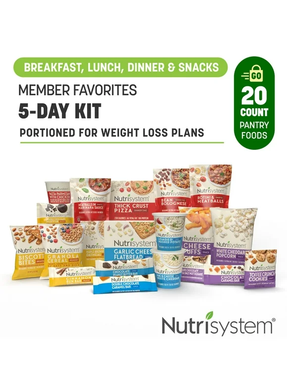 Nutrisystem Member Favorites 5-Day Weight Loss Kit with Breakfasts, Lunches, Dinners & Snacks, 20 Count