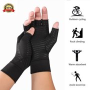 1Pair New Copper Arthritis Compression Gloves Fit Hand Support Joint Pain Relief L Size