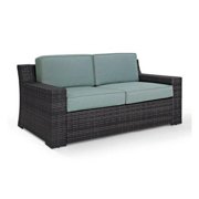 Crosley Furniture KO70102BR Beaufort Rattan Wicker Outdoor Loveseat (Brown/Mist)