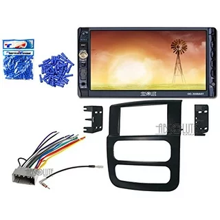 Absolute USA ABS95-6522B Bundle for Dodge Ram Pickup 1500 2002-2005 Double DIN Stereo Harness Radio Install Dash Kit